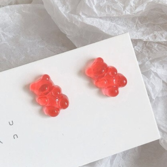 Bahati Jewelry - NWT Bright Red Gummy Bear Cute Stud Earrings